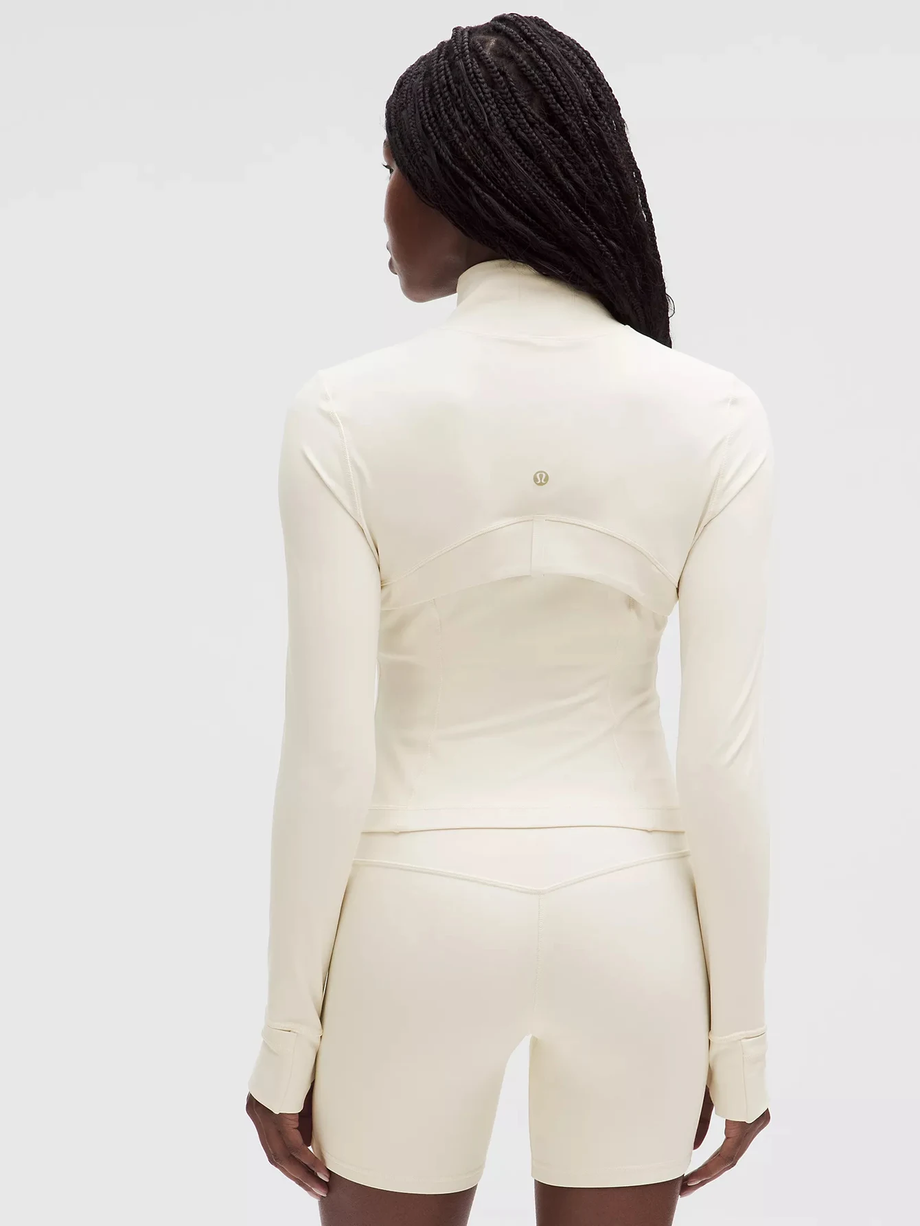Lululemon White Cropped Gold-Zip Athletic Jacket | US Warehouse - Lulualo