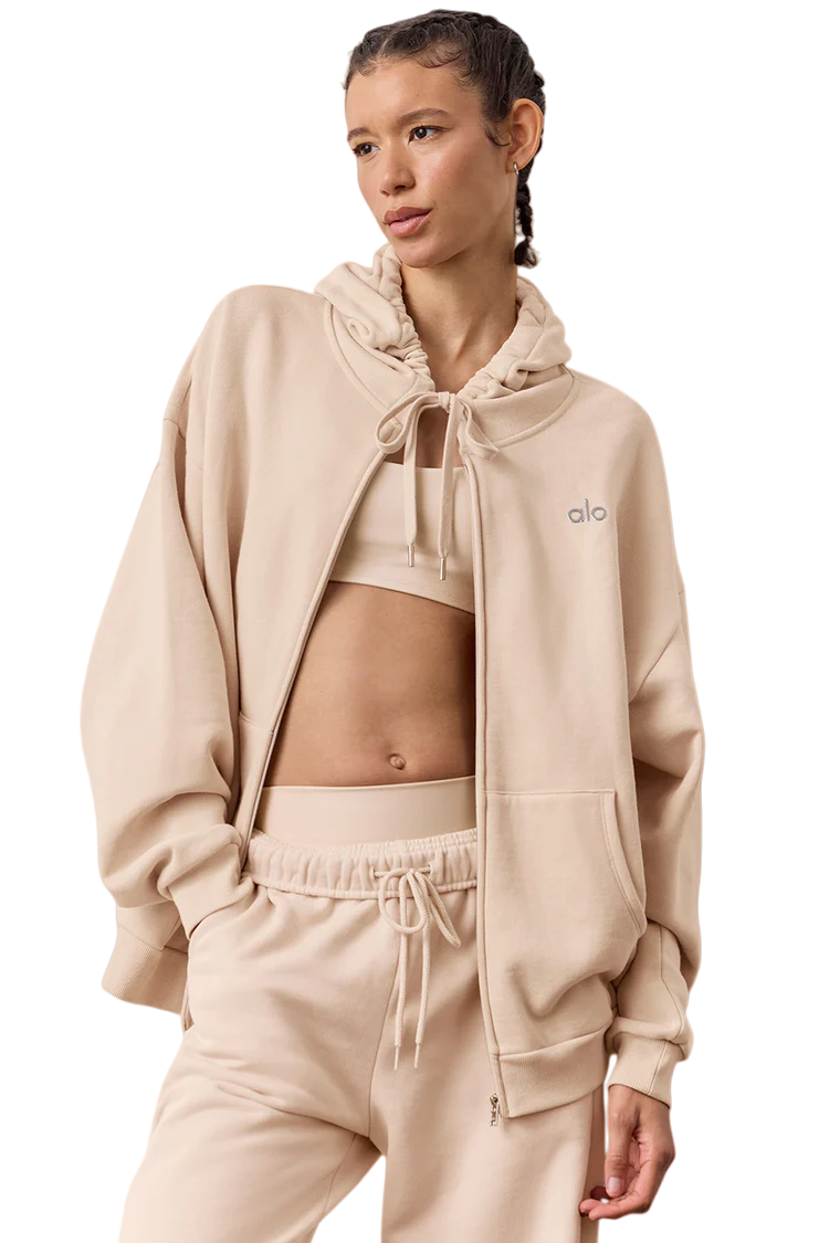 [Fast Ship From US Warehouse]Embroidered Logo Full Zip Hooded Jacket - Lulualo