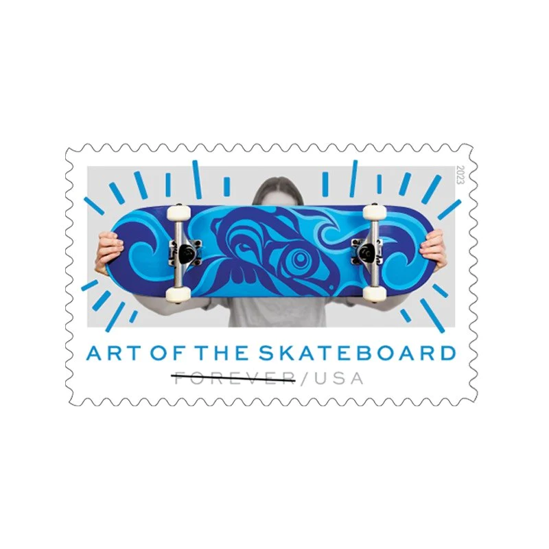 100 Forever Stamps 2023 USPS First-Class Art of the Skateboard 2023 Stamp 5 Books (20PCS/Book)