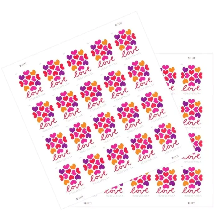 2019 Hearts Blossom Love Stamps 100pcs/Pack