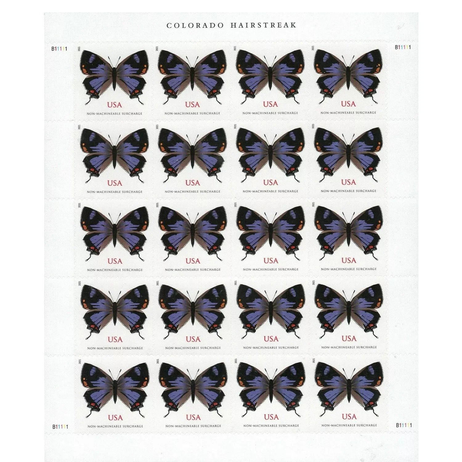 2021 Colorado Hairstreak Stamps 100pcs/Pack