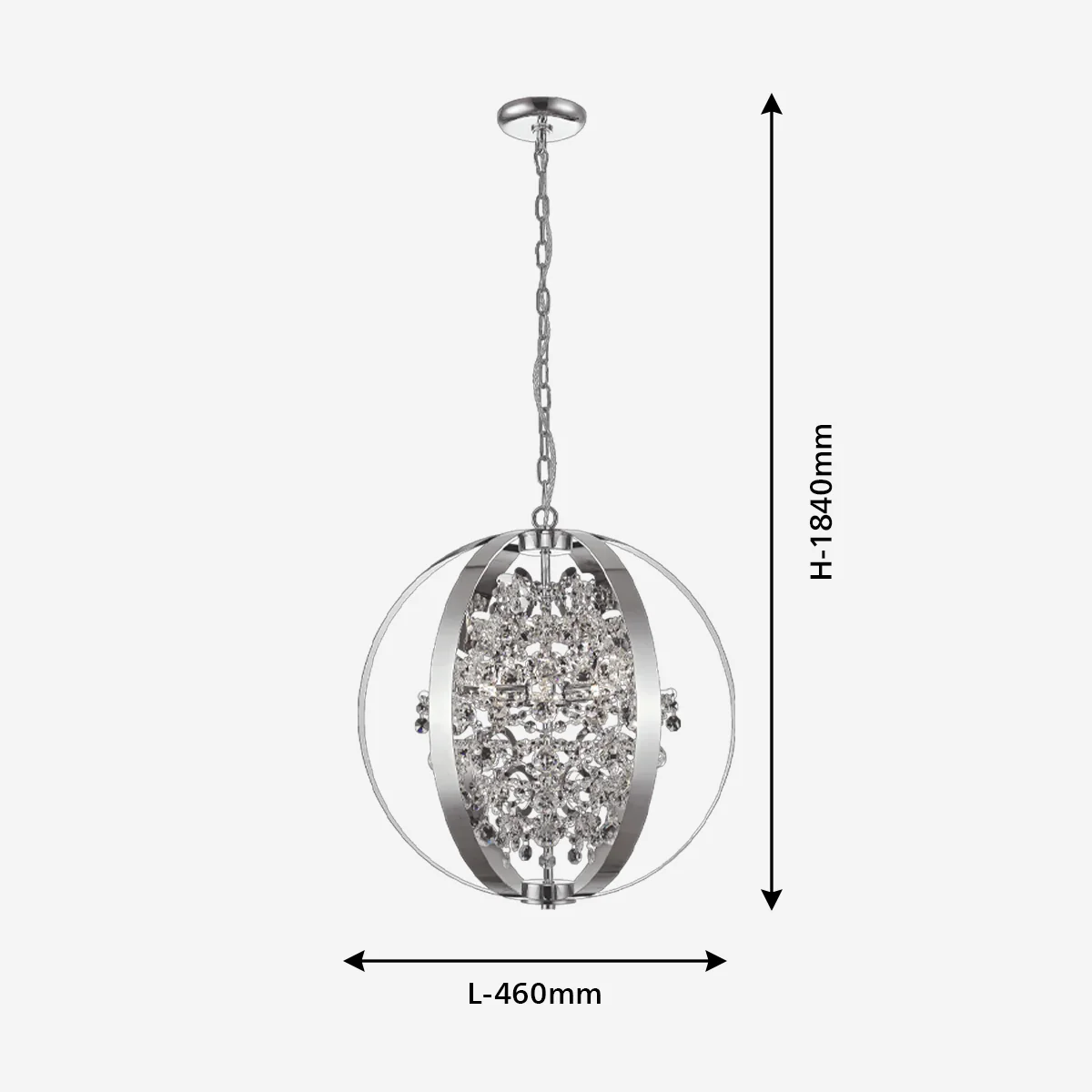 Philips Crescent suspended Chandelier (Chrome)