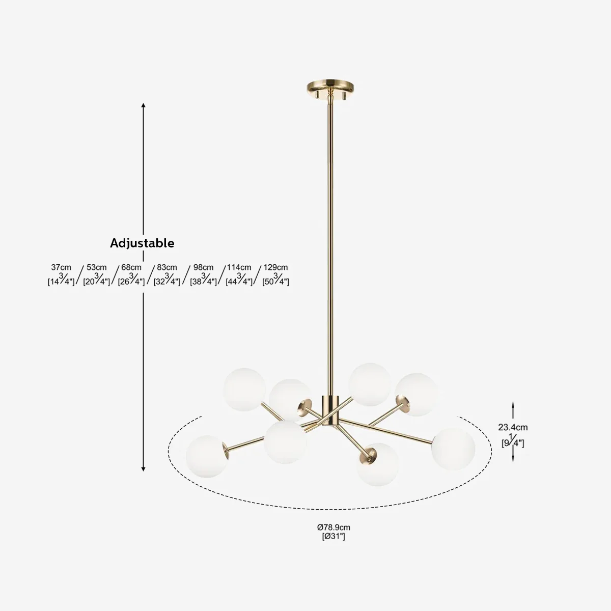 Philips Divine 8 head chandelier (French Gold)