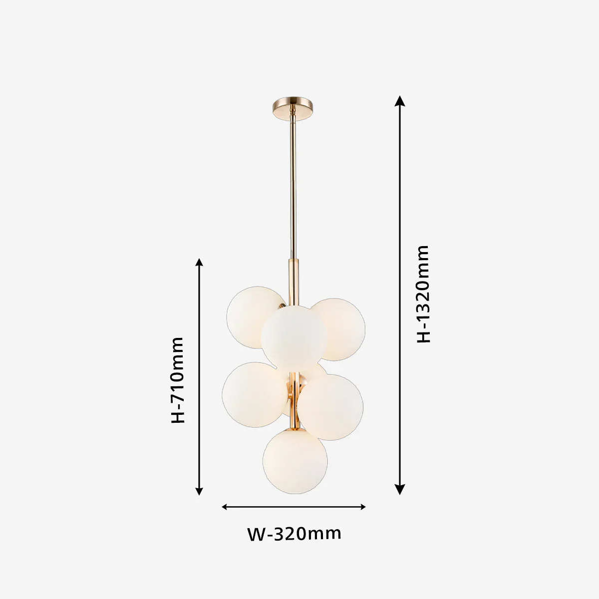 Philips Divine 7 head suspended chandelier (French Gold)