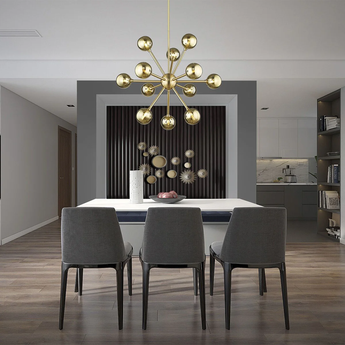 Philips Gaze Brushed Brass Chandelier