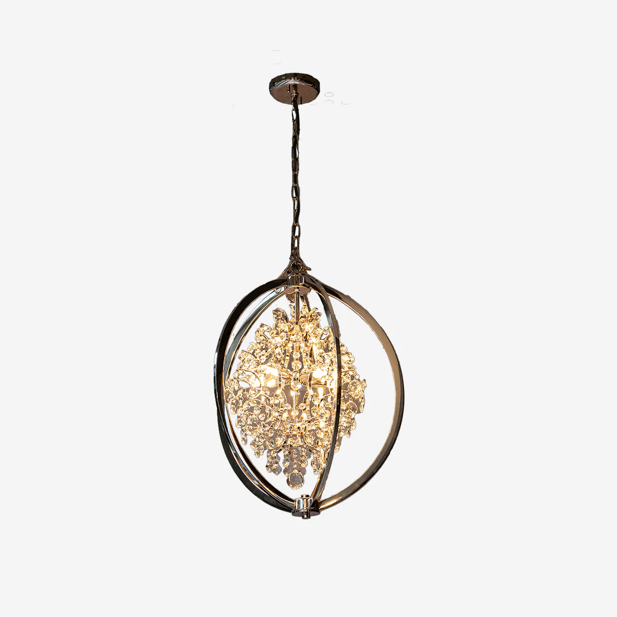 Philips Crescent suspended Chandelier (Ivory Gold)