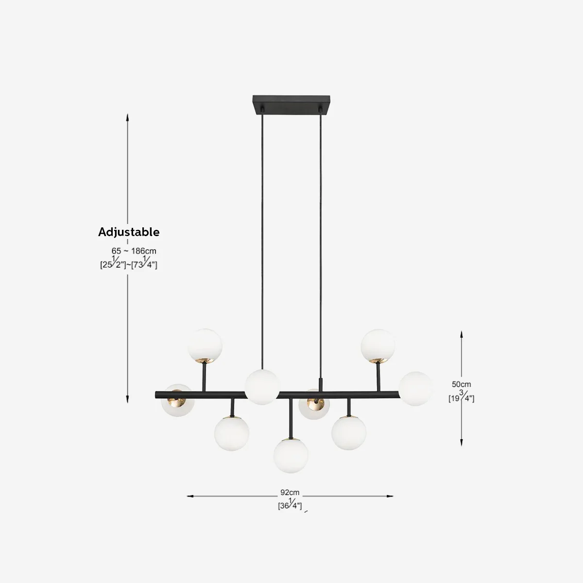 Philips Stellar 9 head chandelier (Matte Black)