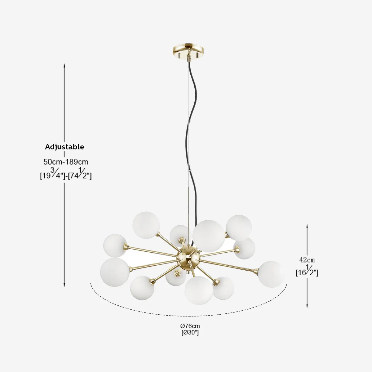Philips Divine 12 head chandelier (French Gold)