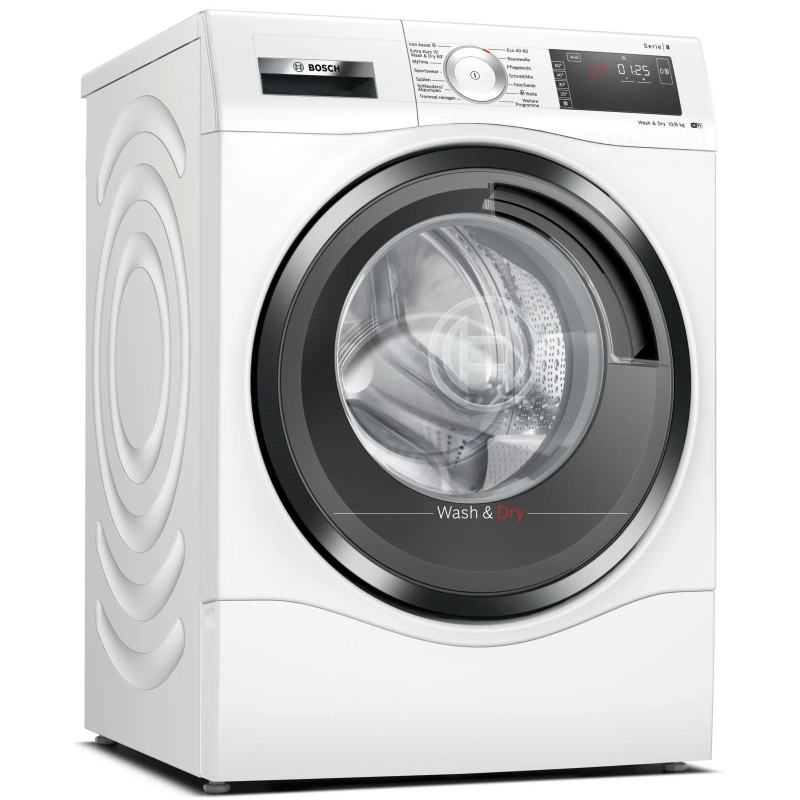 2025 Lavadora-secadora Bosch Serie 8 WDU28513, 10/6 kg, 1400 rpm, negro-gris