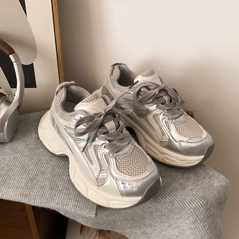 Fashion American Style Small Thick-soled Dad Shoes For Women's Spring And Autumn Lightweight High And Low Top Sports Shoes
