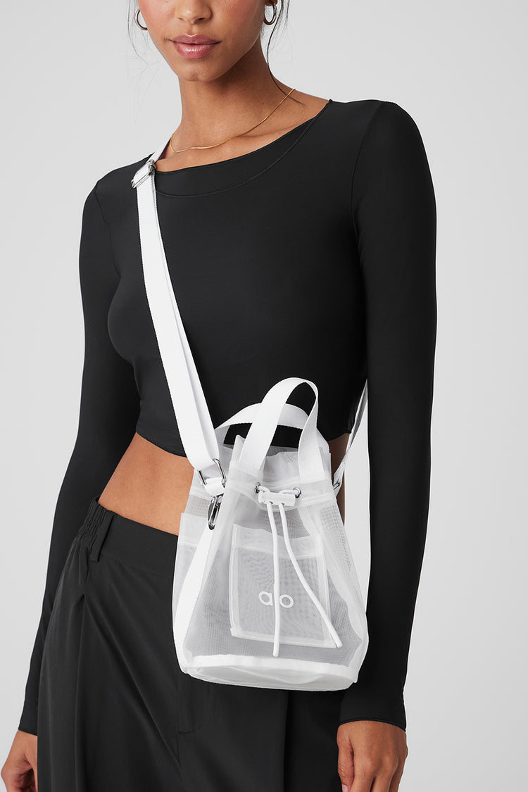 Sheer Cross Body Bucket Bag - Lulualo