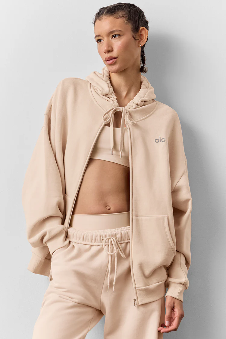 alo Accolade Full Zip Hoodie for Men and Women Fashion - Lulualo