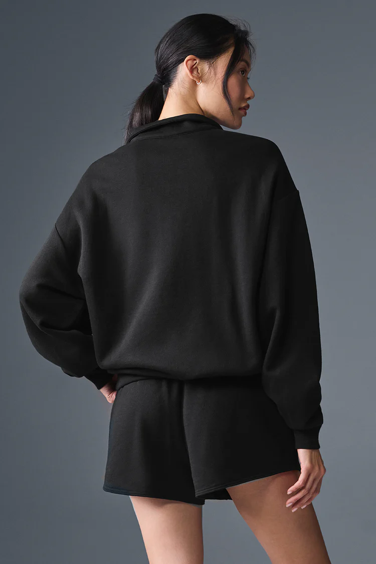 Alo stand-up collar solid color half-zip long-sleeved sweatshirt unisex - Lulualo