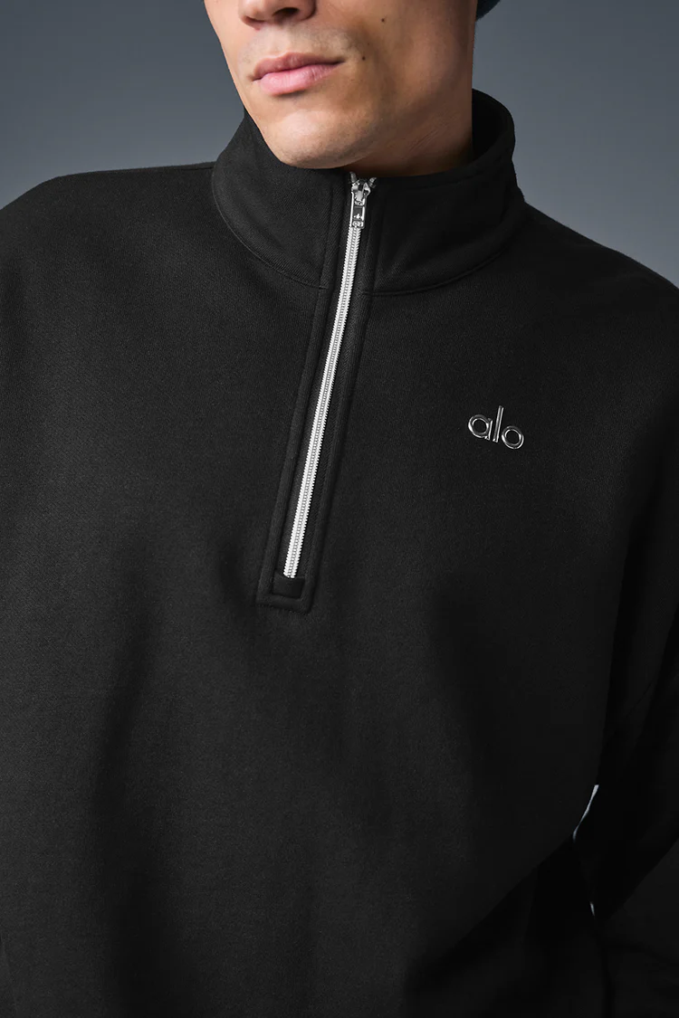 Alo stand-up collar solid color half-zip long-sleeved sweatshirt unisex - Lulualo
