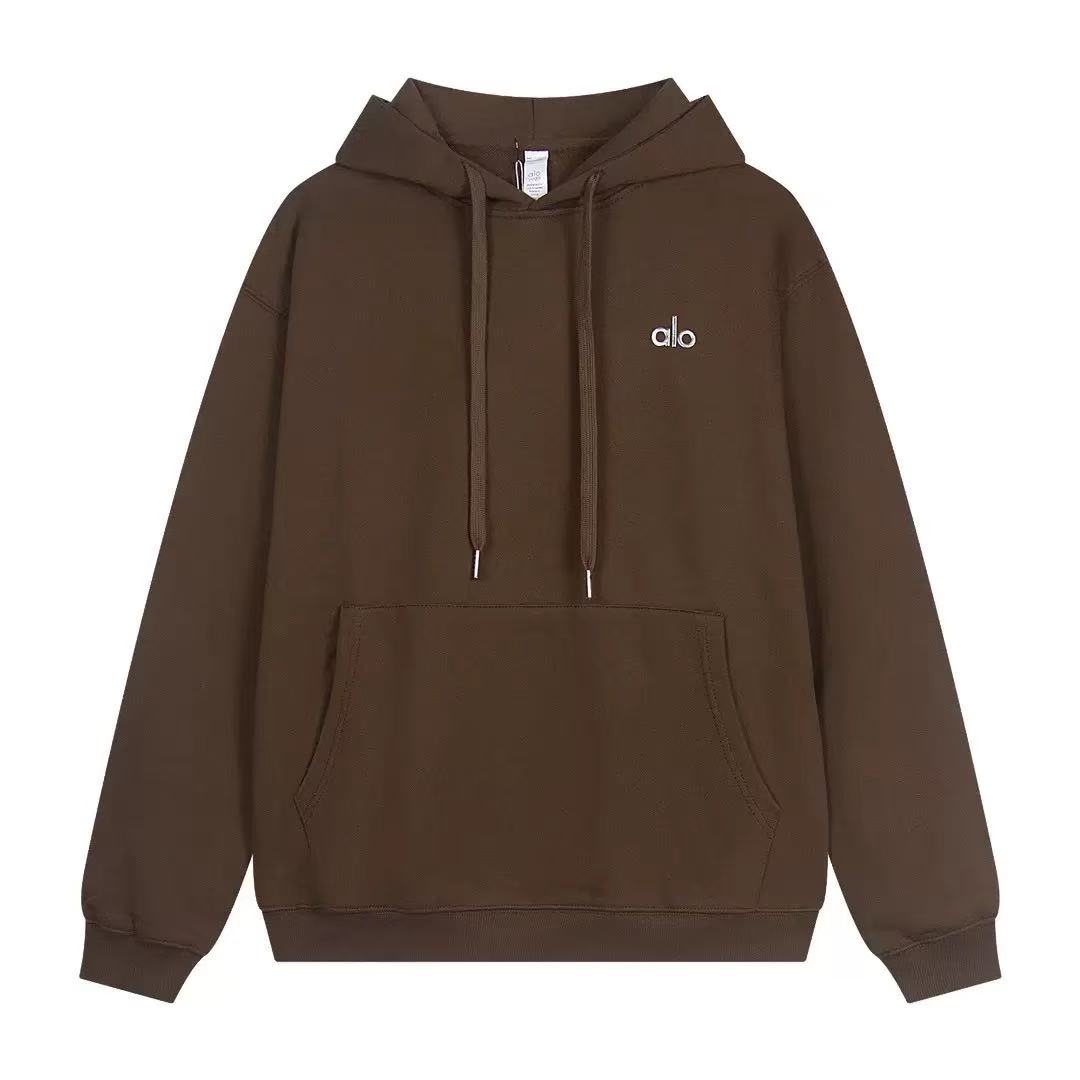 Alo Comfort Casual Sports Long Sleeve Hooded Sweatshirt - Lulualo