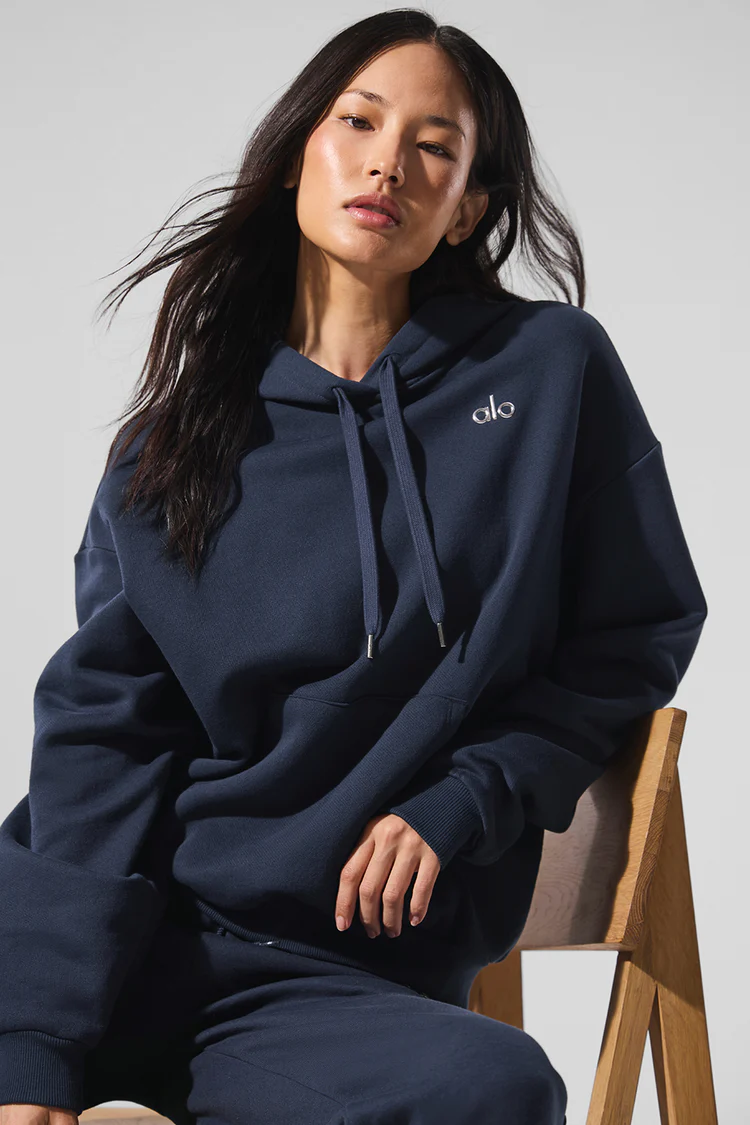 Alo Comfort Casual Sports Long Sleeve Hooded Sweatshirt - Lulualo