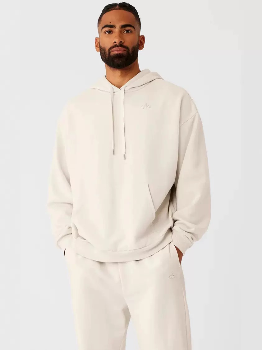 Alo Comfort Casual Sports Long Sleeve Hooded Sweatshirt - Lulualo