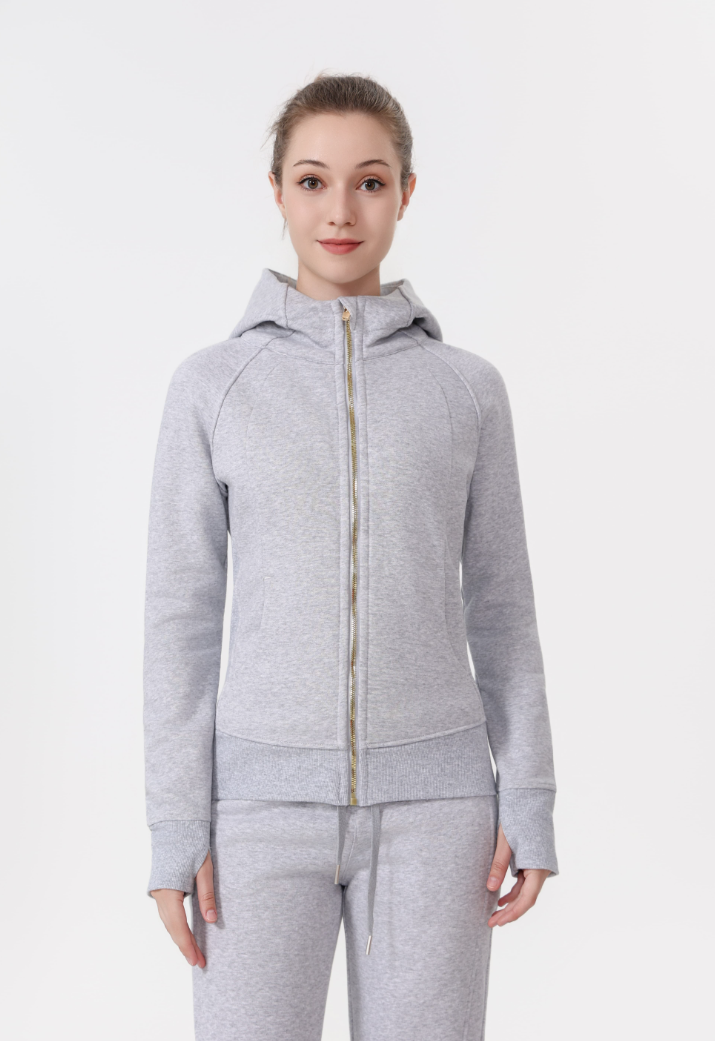 lululemon full-zip slim-fit sweatshirt gold zipper - Lulualo