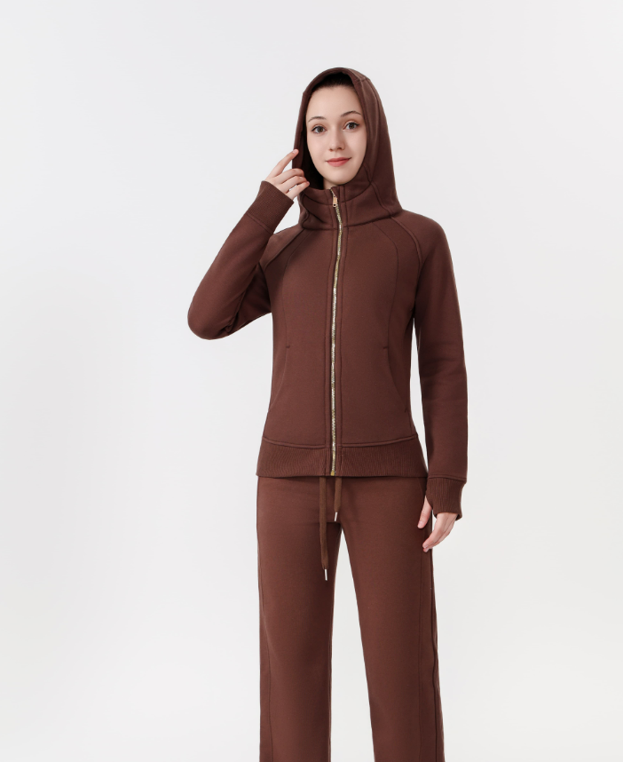 lululemon full-zip slim-fit sweatshirt gold zipper - Lulualo