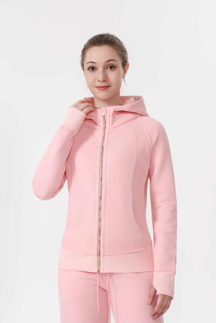 lululemon full-zip slim-fit sweatshirt gold zipper - Lulualo