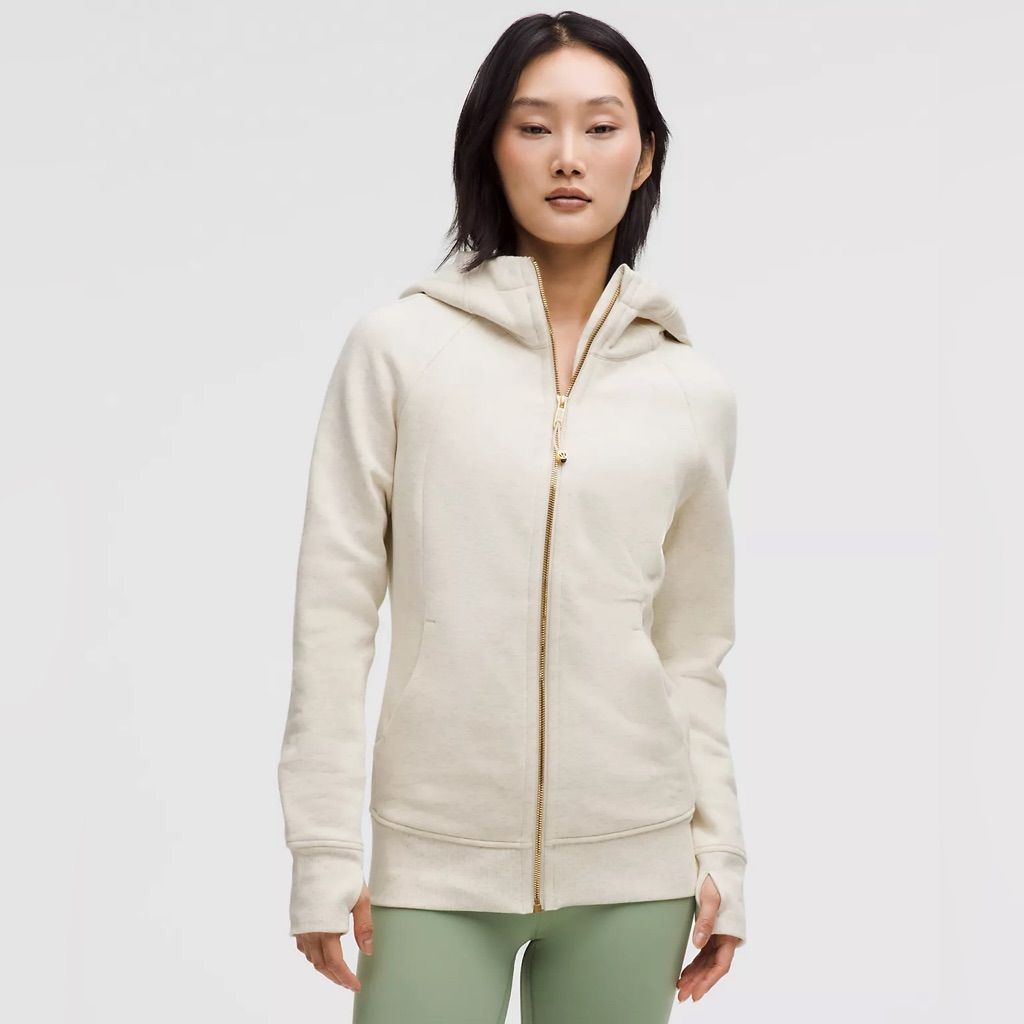 lululemon full-zip slim-fit sweatshirt gold zipper - Lulualo