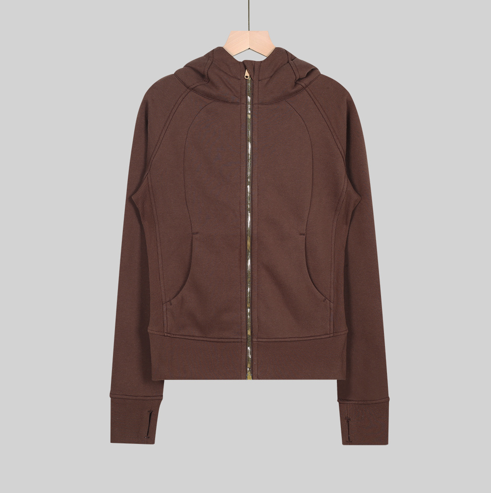 lululemon full-zip slim-fit sweatshirt gold zipper - Lulualo
