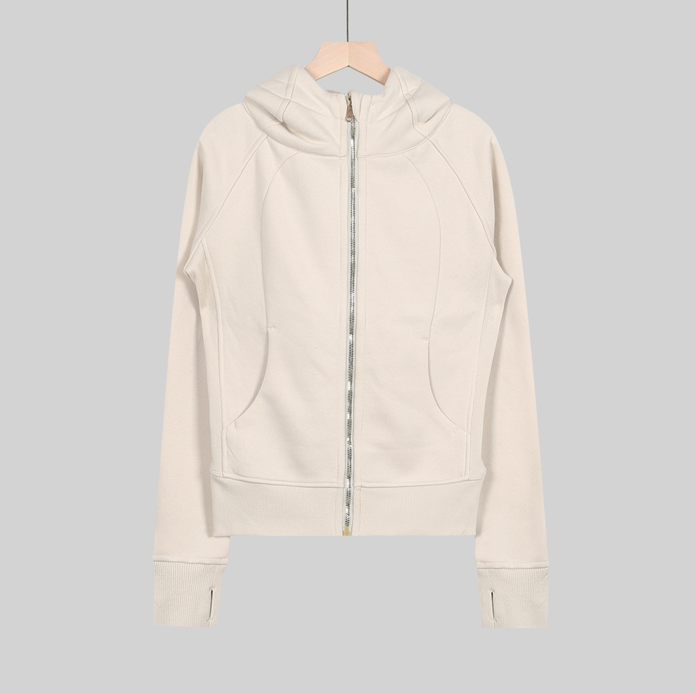 lululemon full-zip slim-fit sweatshirt gold zipper - Lulualo