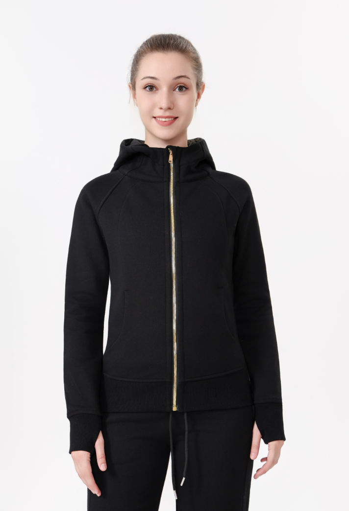 lululemon full-zip slim-fit sweatshirt gold zipper - Lulualo