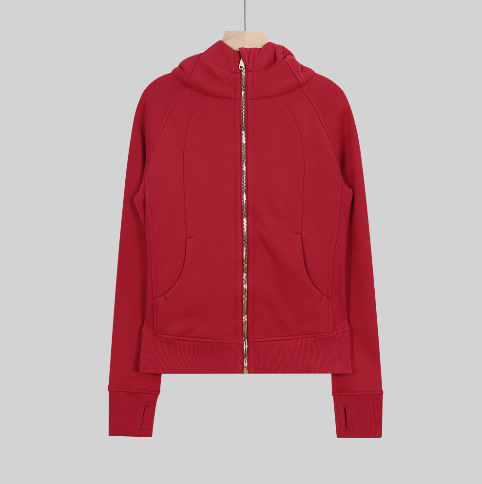 lululemon full-zip slim-fit sweatshirt gold zipper - Lulualo