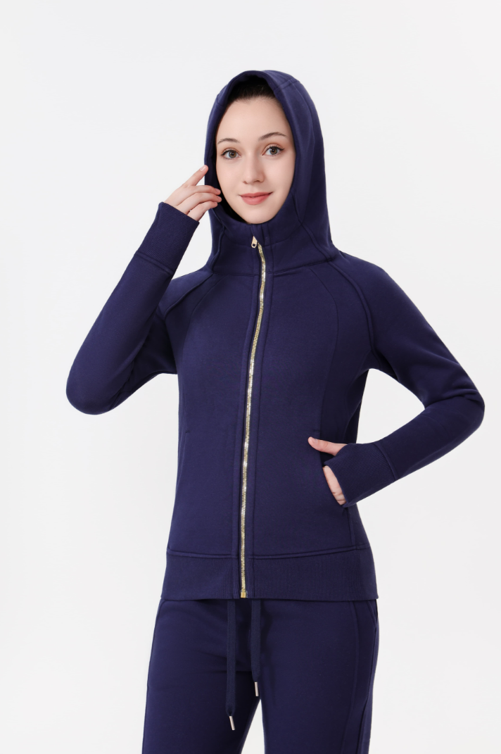 lululemon full-zip slim-fit sweatshirt gold zipper - Lulualo