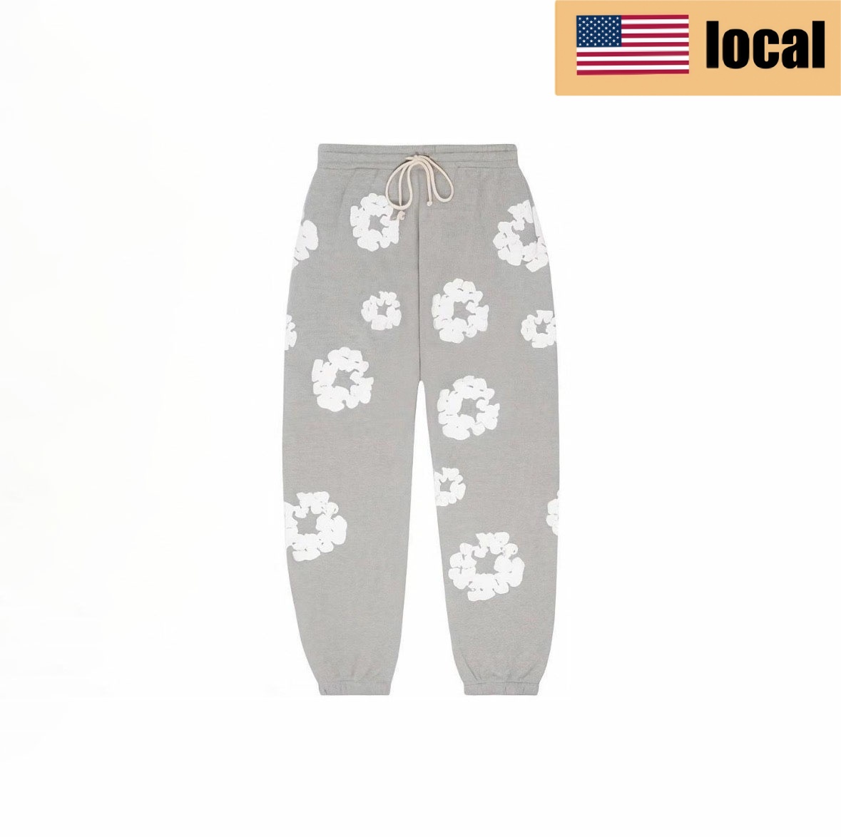 Denim Tears color-block garland-print lace-up track pants - Lulualo