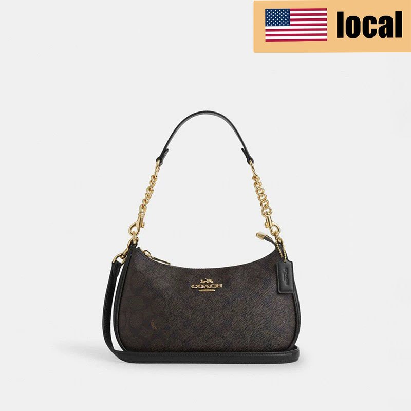 COACH Teri Women's Crescent Bag Classic Monogram Handbag Shoulder Bag - Lulualo