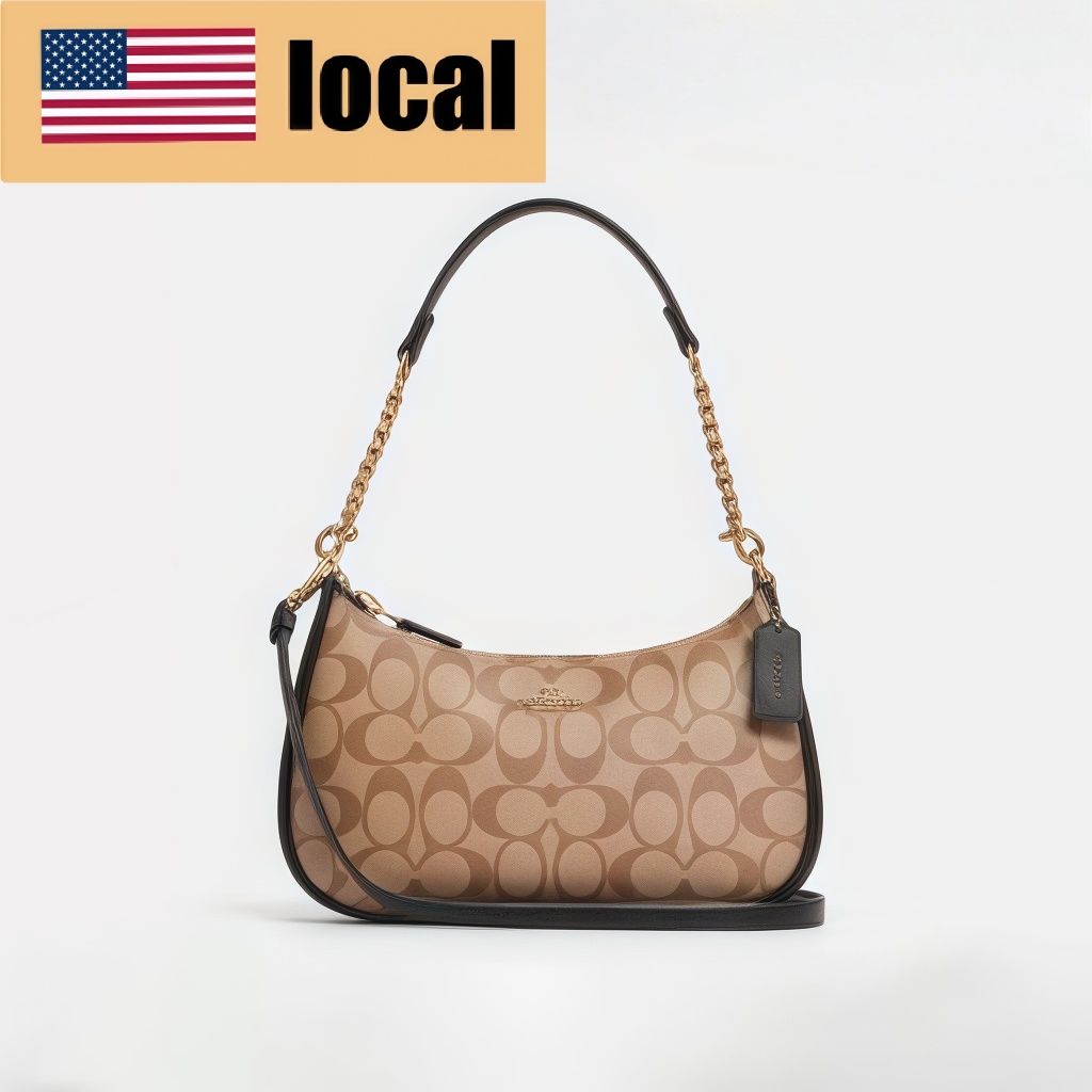 COACH Teri Women's Crescent Bag Classic Monogram Handbag Shoulder Bag - Lulualo