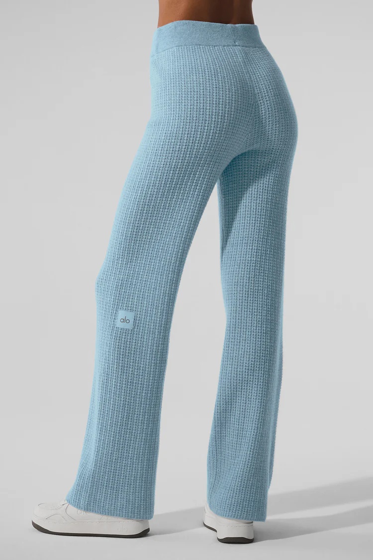 ALO Cashmere High-Waist Plush Waffle Pant - Lulualo