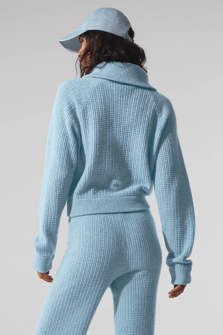 Alo Cashmere Plush Waffle 1/4 Zip Pullover+Legging Suit - Lulualo