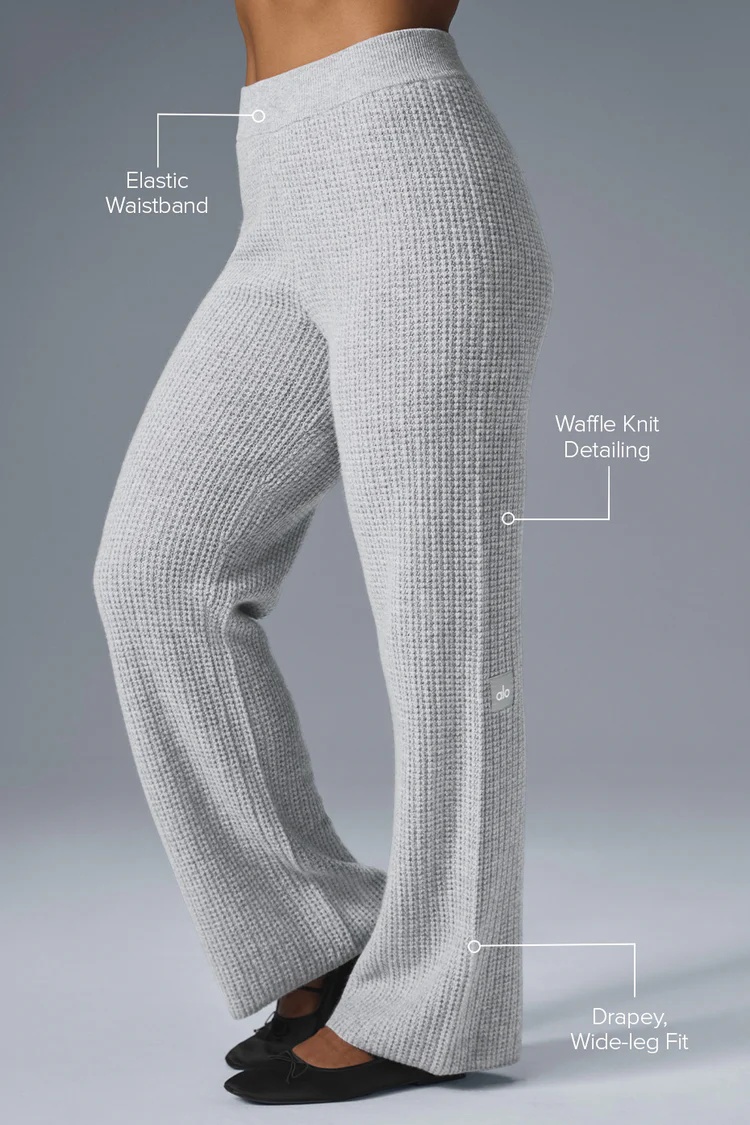 ALO Cashmere High-Waist Plush Waffle Pant - Lulualo