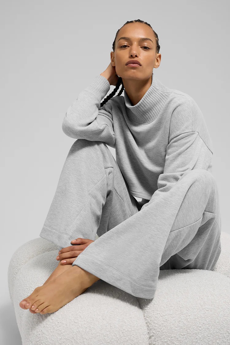 ALO Cropped Serenity Coverup+Serenity Wide Leg Sweatpant Suit - Lulualo