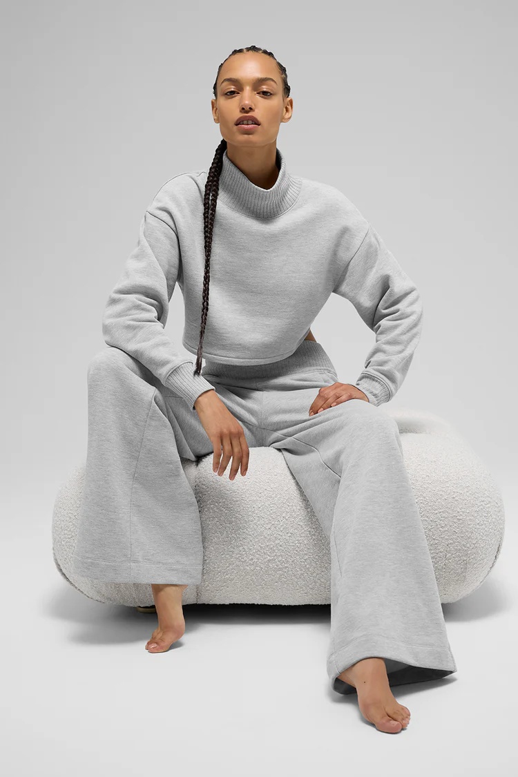 ALO Cropped Serenity Coverup+Serenity Wide Leg Sweatpant Suit - Lulualo
