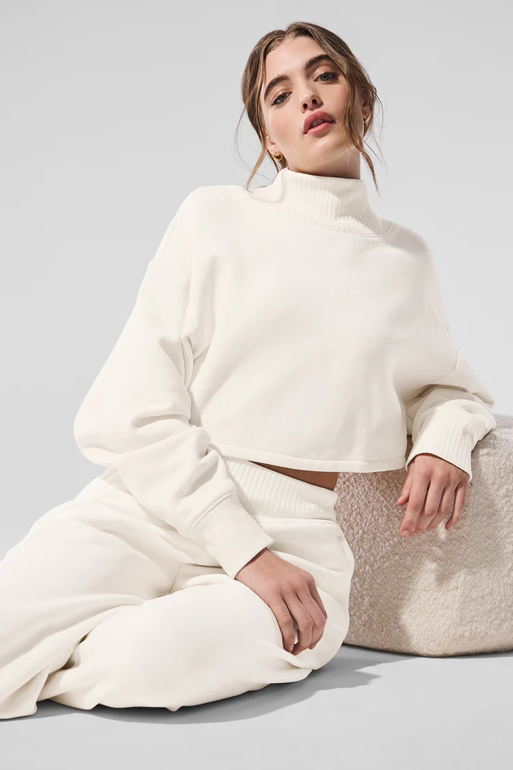 ALO Cropped Serenity Coverup+Serenity Wide Leg Sweatpant Suit - Lulualo