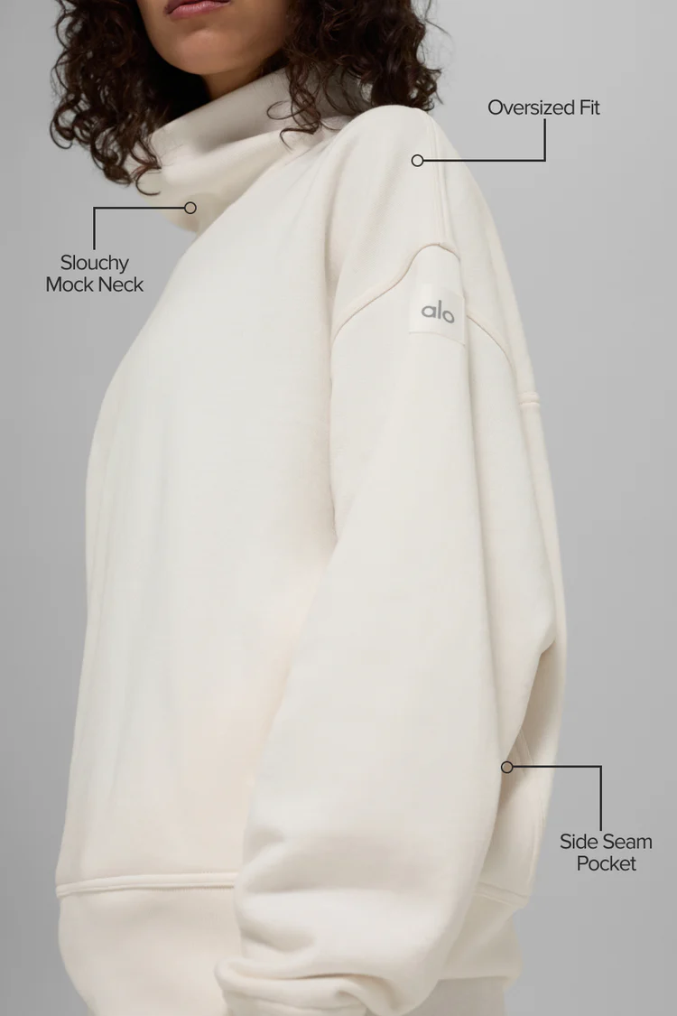 ALO Hazy Mock Neck Pullover - Lulualo