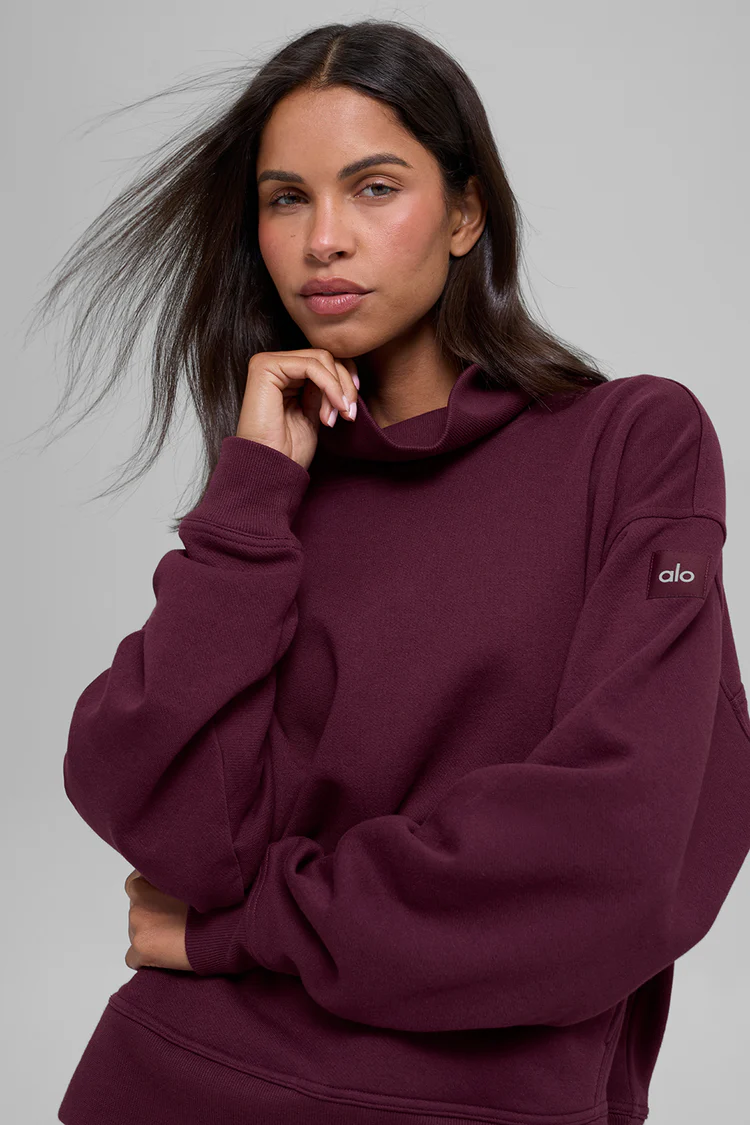ALO Hazy Mock Neck Pullover - Lulualo