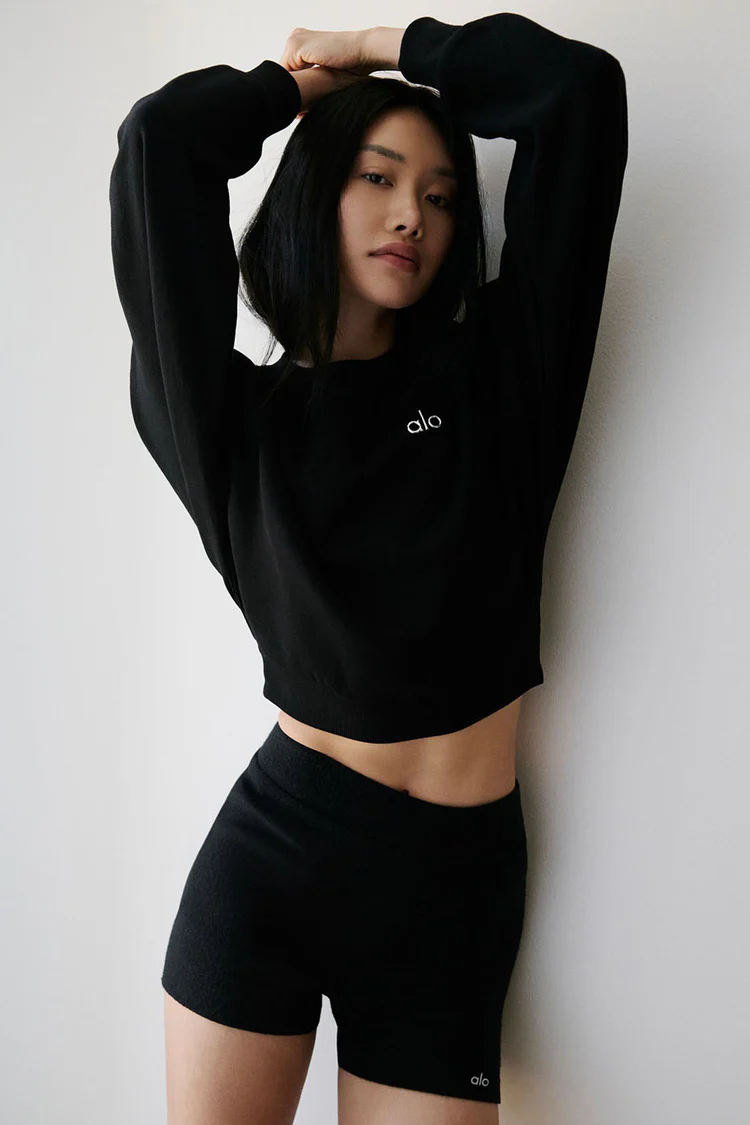 Alo Cropped Accolade Crewneck - Lulualo