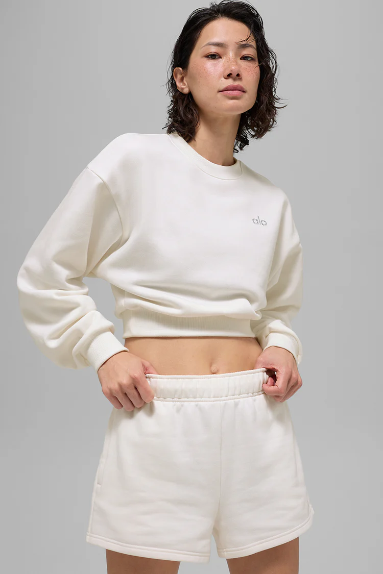 Alo Cropped Accolade Crewneck - Lulualo
