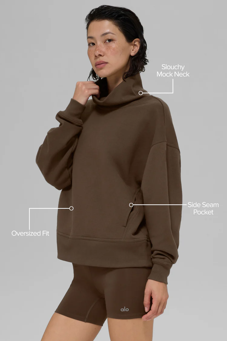 ALO Hazy Mock Neck Pullover - Lulualo