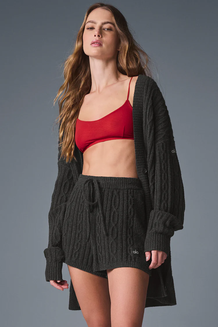 alo Cable Knit Winter Bliss Cardigan - Lulualo