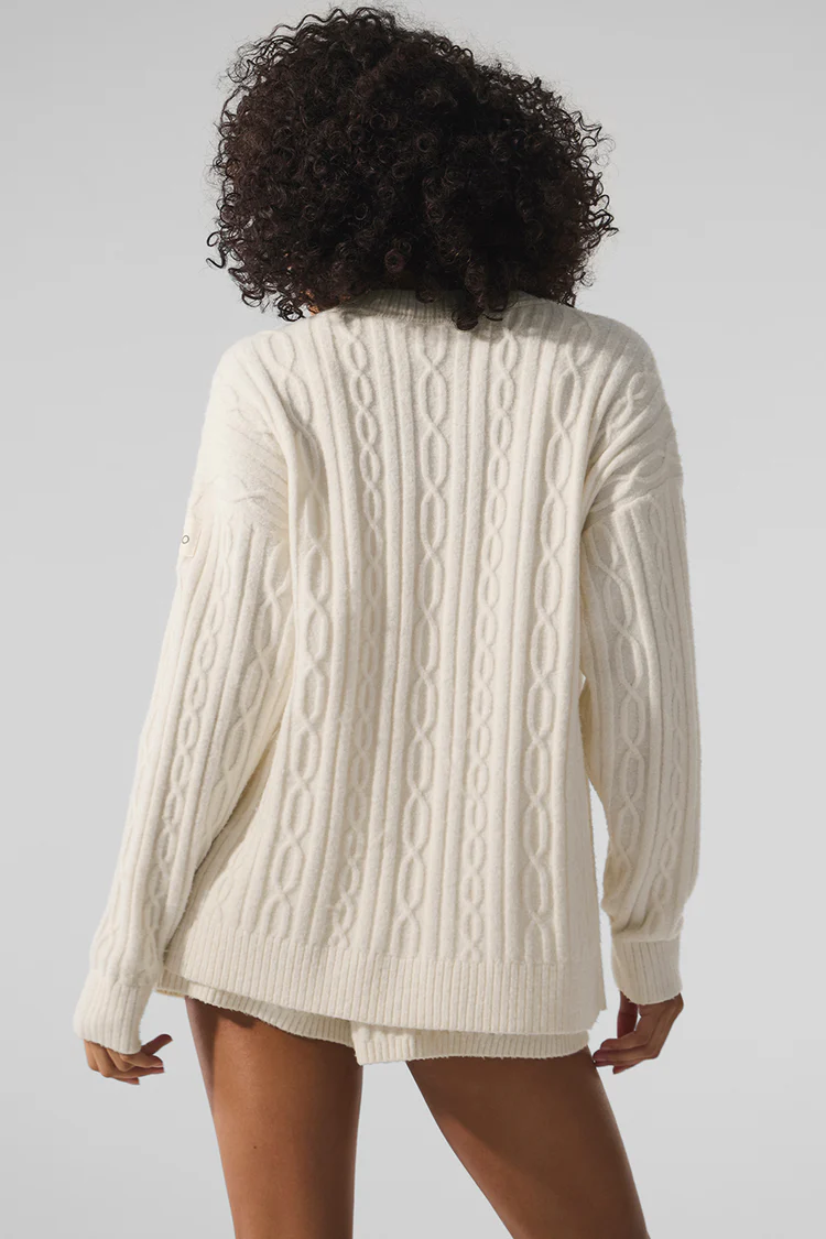 alo Cable Knit Winter Bliss Cardigan - Lulualo