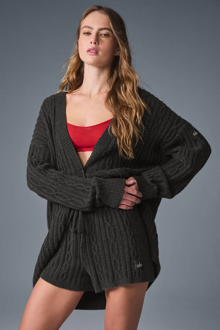 alo Cable Knit Winter Bliss Cardigan - Lulualo