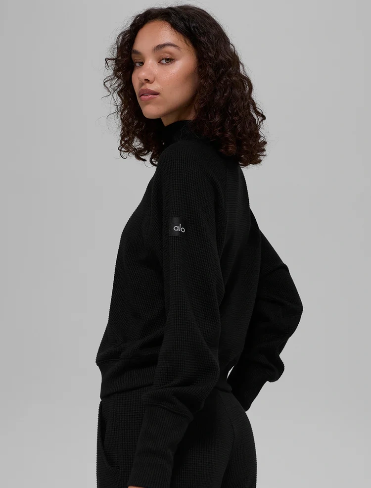 Alo Waffle Weekend Escape Mock Neck Long Sleeve - Lulualo