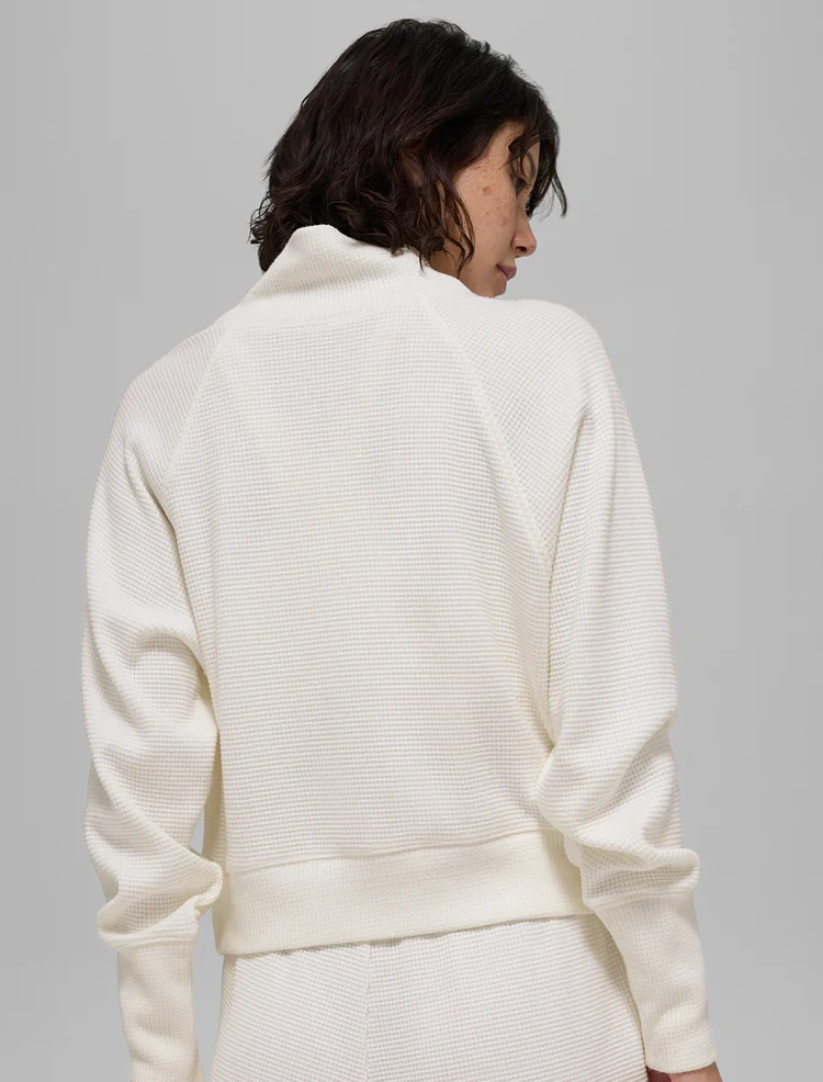 Alo Waffle Weekend Escape Mock Neck Long Sleeve - Lulualo