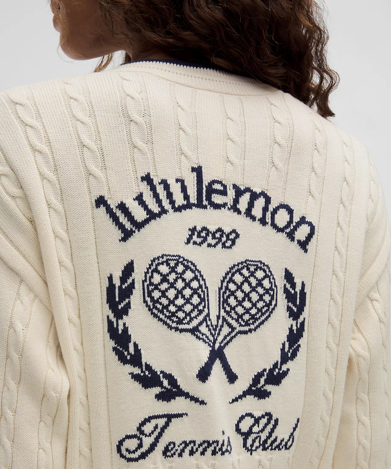 Lululemon Cotton-Blend Cable-Knit Cardigan Tennis Club - Lulualo